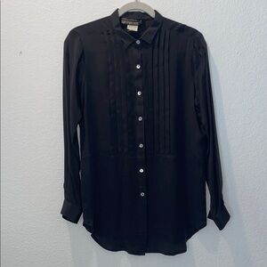 Carole Little Elegant Black Silk Top